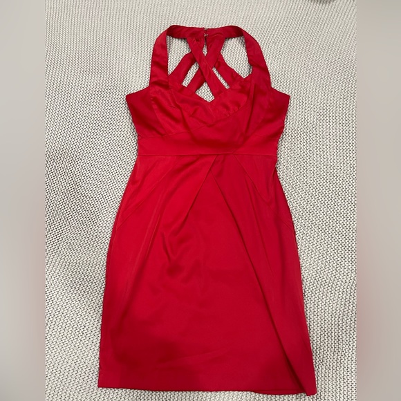 LIKE NEW Gorgeous Red Silk Mini Dress - Picture 1 of 4